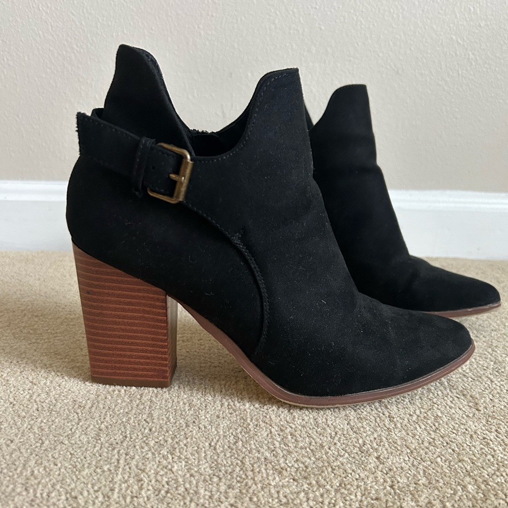 Faux Suede Ankle Booties Black Size Women’s 8